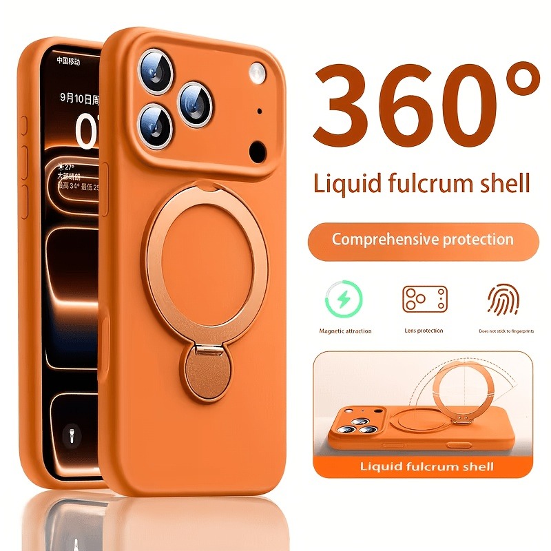 Liquid Silicone Magnetic Phone Case - 360° Magnetischer Ständer Flüssigsilikon Handyhülle für