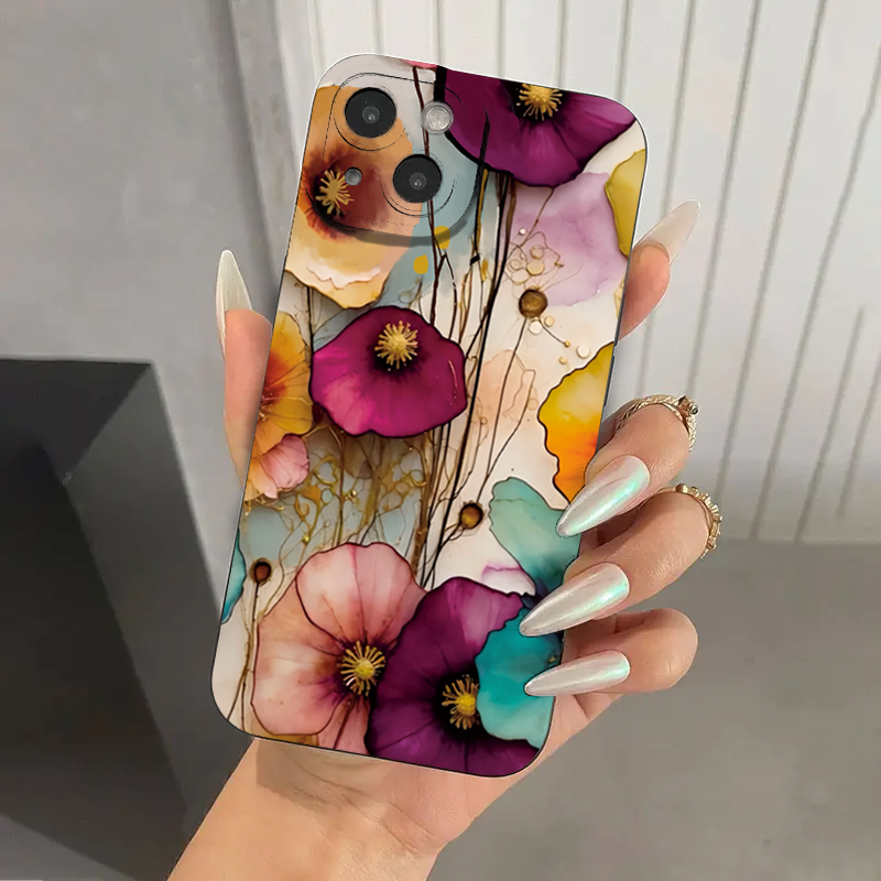 Vintage Floral Pattern Soft Case - Weiche TPU-Schutzhülle mit Vintage-Blumenmuster für iPhone