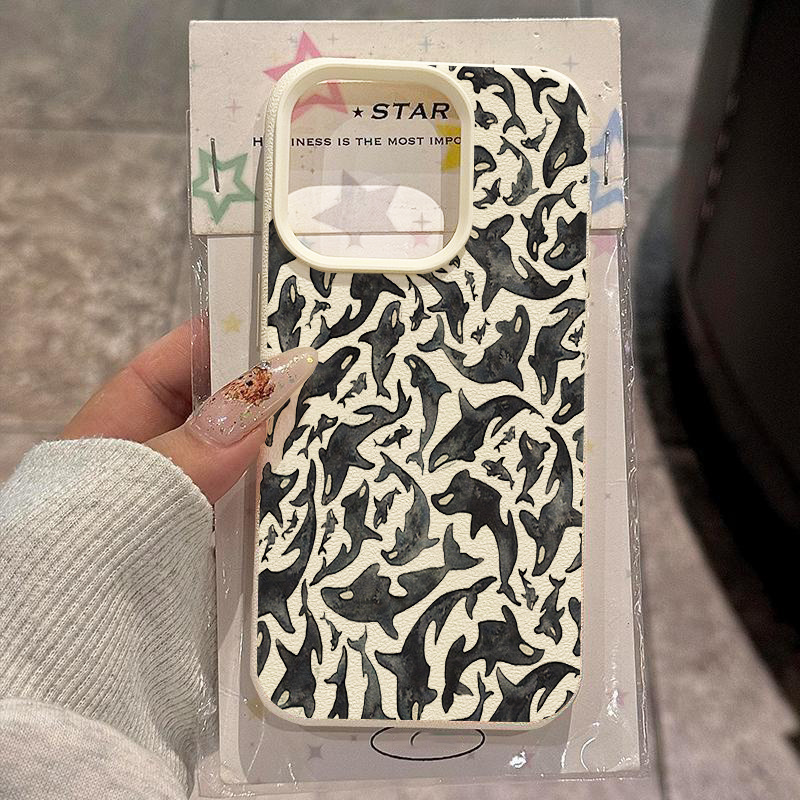 Vintage Floral Pattern Soft Case - Weiße Lychee-Textur Vintage Blumenmuster Handyhülle für