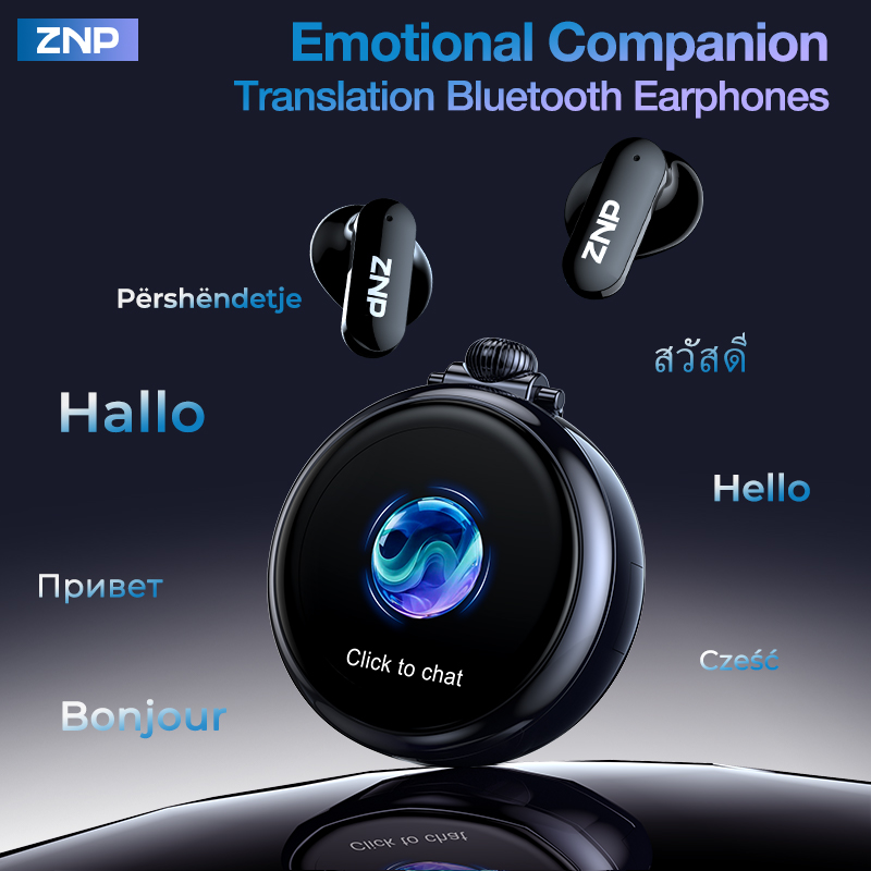 Earphones - 2026 Neueste ZNP Kabellose KI-Übersetzer-Ohrhörer Emotionale