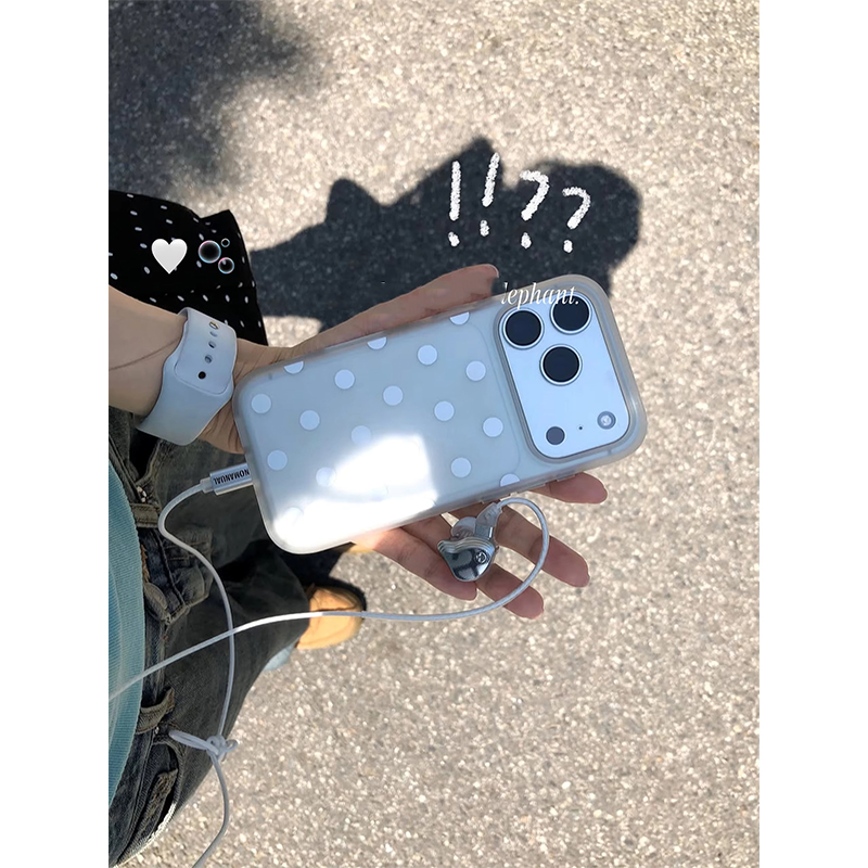 Clear Shockproof Bumper Case - Einfache Engel-Handyhülle mit weißen Punkten, durchsichtig