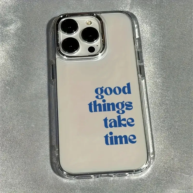 Clear Shockproof Bumper Case - Good Things Take Time Objektivrahmenhülle für