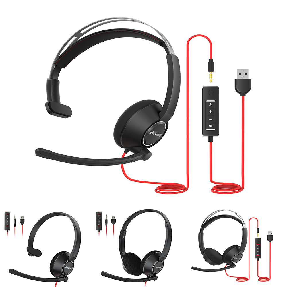 Earphones - BINNUNE Headset mit Mikrofon für Laptop,