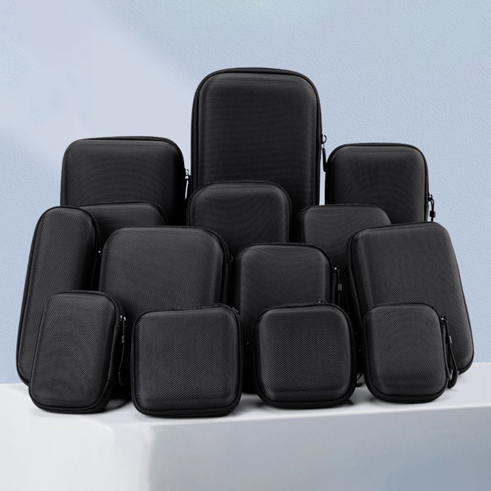 Earphones - Langlebige Hartschalen-EVA-Aufbewahrungsbox Mini Schwarze Tasche Tragbare