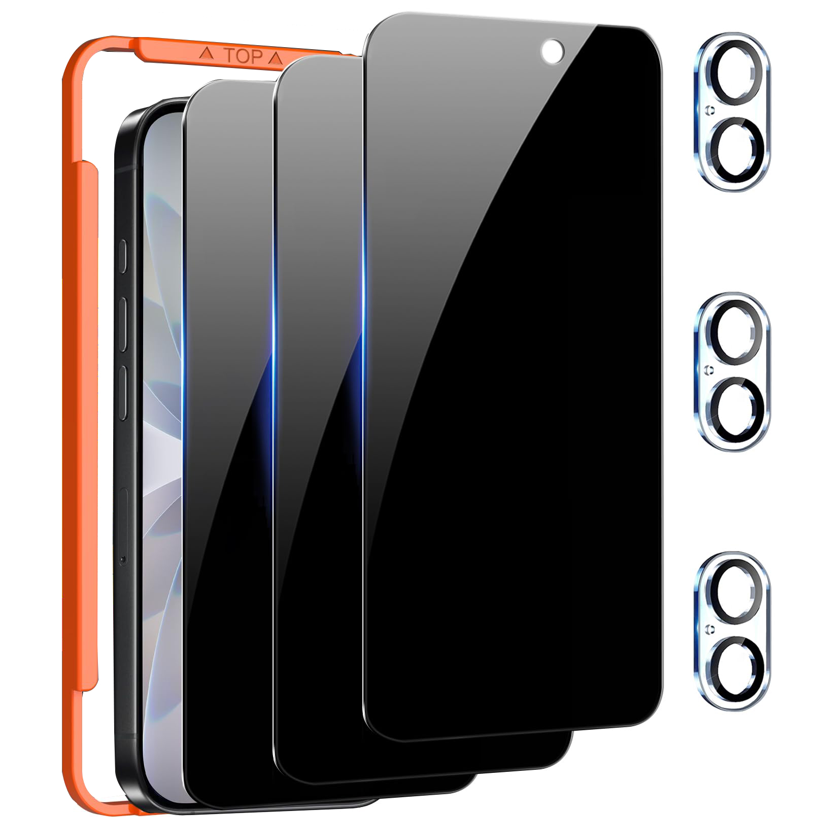 Anti Spy Privacy Glass Case - 3er-Pack Displayschutzfolie für iPhone 17, Handyhülle,