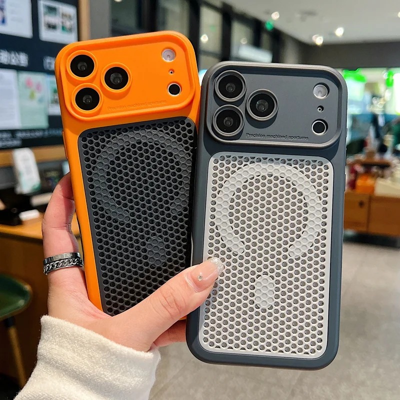 Heat Dissipation Mesh Breathable Case - Wärmeableitendes Mesh-Atmungsaktives Magnetisches Handyhülle für iPhone