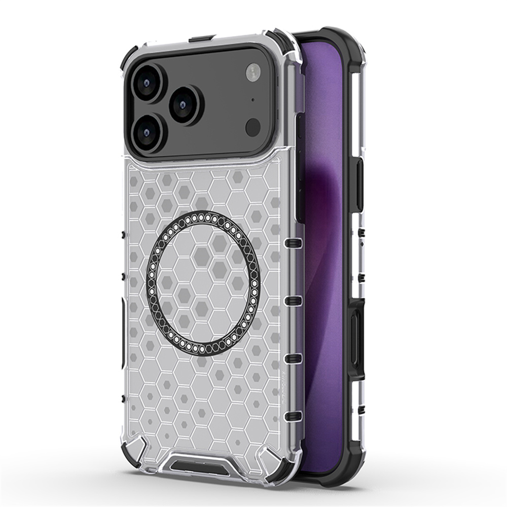 Clear Shockproof Bumper Case - Luxuriöse klare Wabenpanzerung, magnetische Hülle für