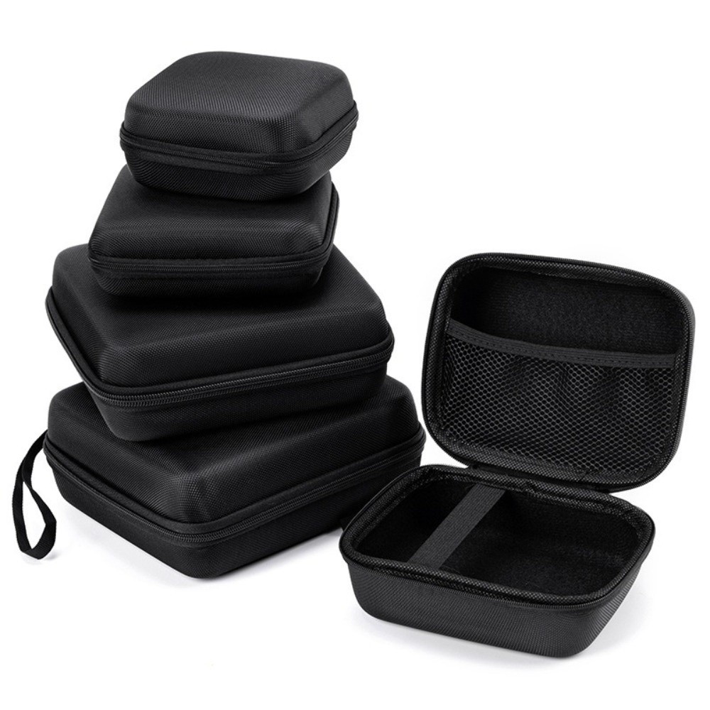 Earphones - Robuste Hartschalen-EVA-Aufbewahrungsbox, Schwarze Tragbare Tasche, Mini-Reißverschluss-Kopfhörer-Etui