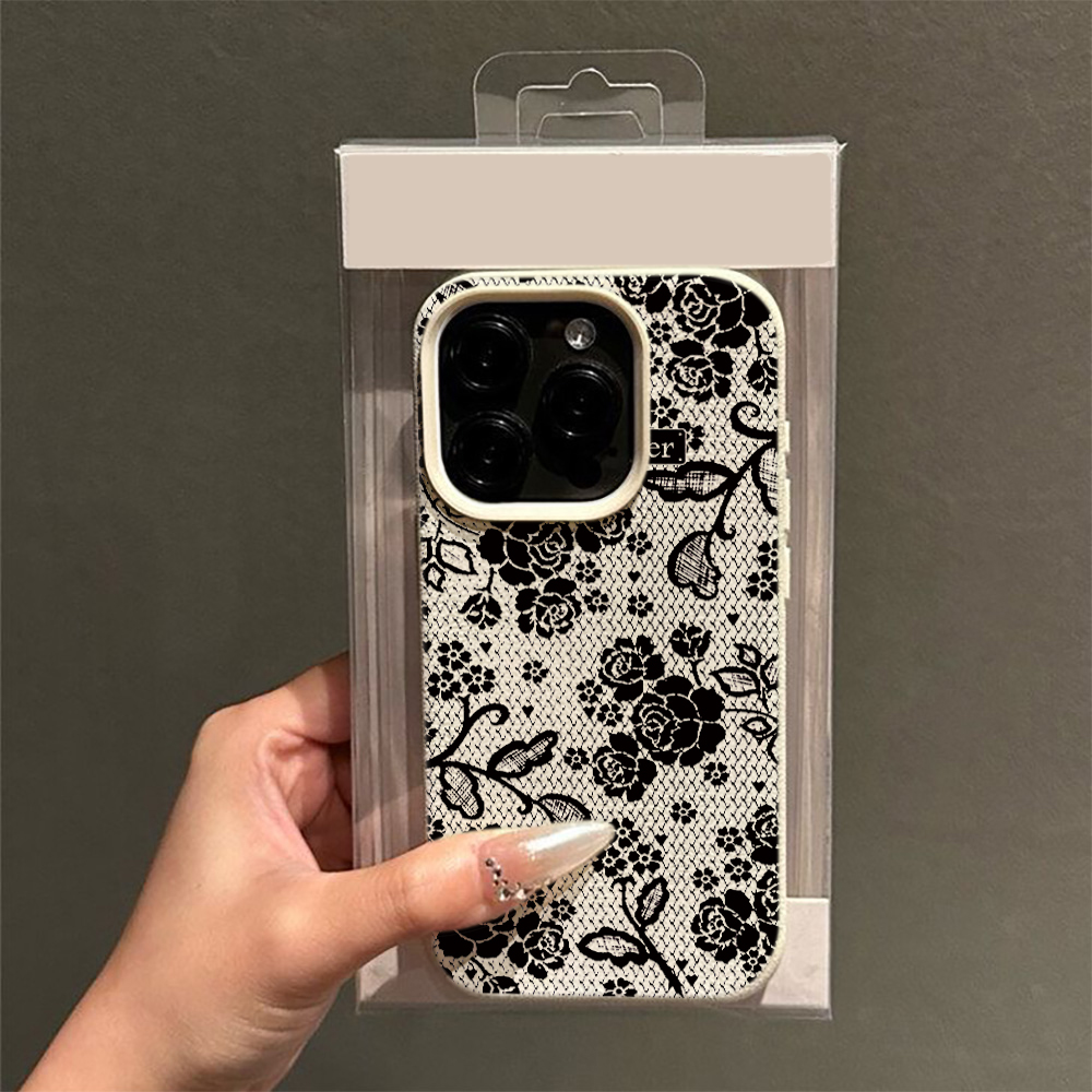 Elegante Schwarze Spitze Rosen – Vintage Floral Pattern Soft Case Bewertung und Preis