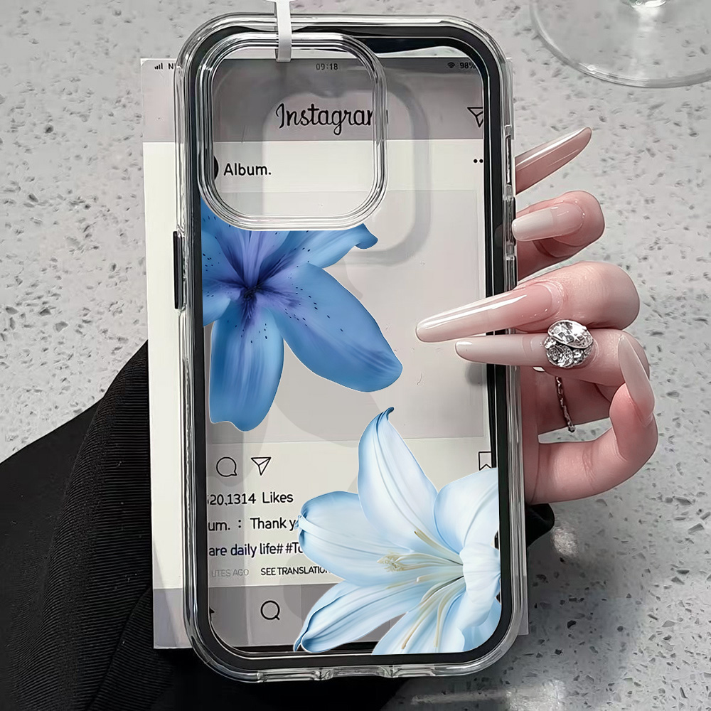 Blaue Lilien-Blumen Transparen – Clear Shockproof Bumper Case Bewertung und Preis