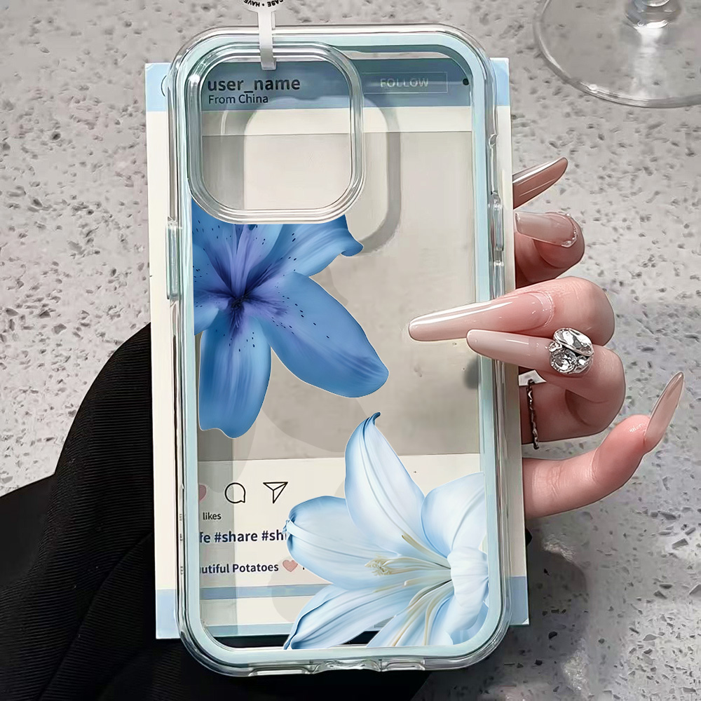 Blaue Lilien-Blumen Transparen – Clear Shockproof Bumper Case Bewertung und Preis