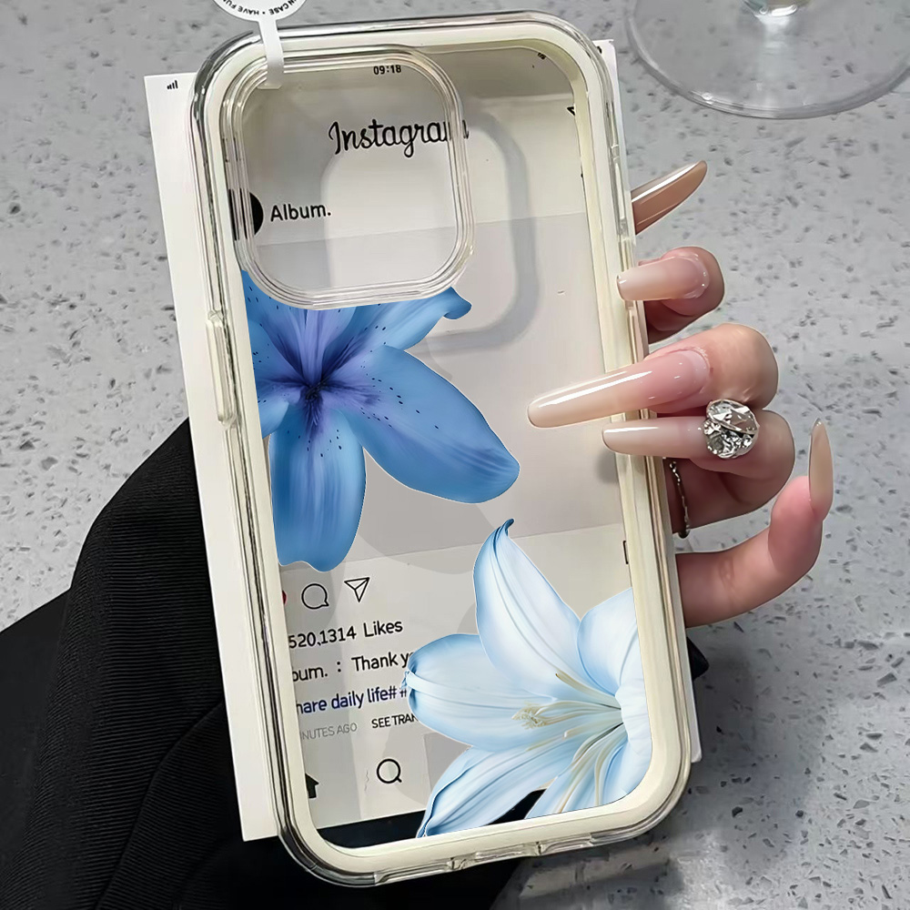 Blaue Lilien-Blumen Transparen – Clear Shockproof Bumper Case Bewertung und Preis