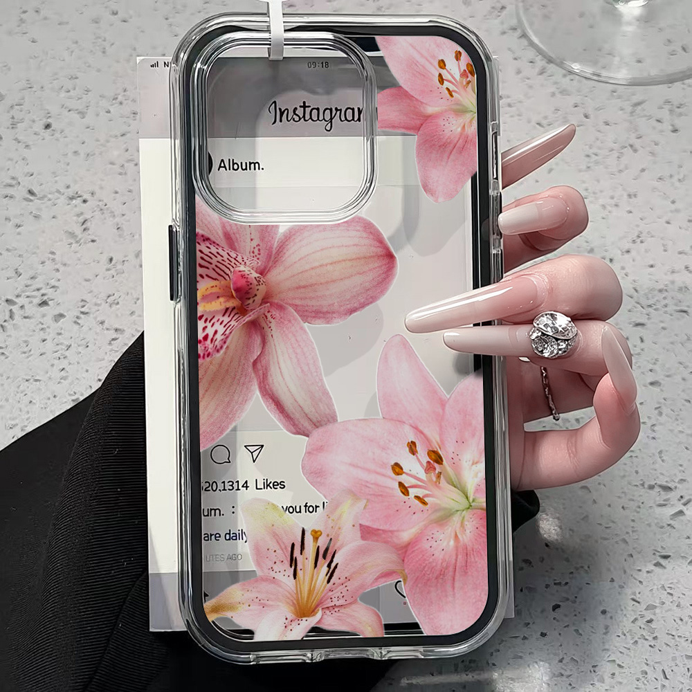 Rosa Lilien-Blumen Transparent – Clear Shockproof Bumper Case Bewertung und Preis