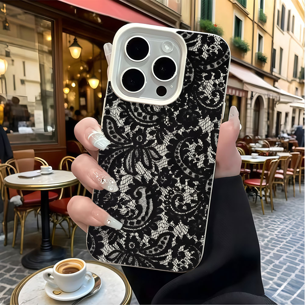 Schwarze Vintage Blumen-Spitze – Vintage Floral Pattern Soft Case Bewertung und Preis