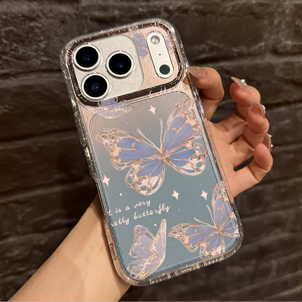 Luxuriöse Blaue Schmetterling  – Clear Shockproof Bumper Case Bewertung und Preis